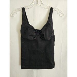 Sassybax black shapewear cami tank built in bra ribbed stretch Size large